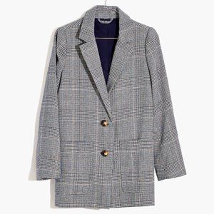 Madewell Dorset Blazer in Navy Glen Plaid (Size S)